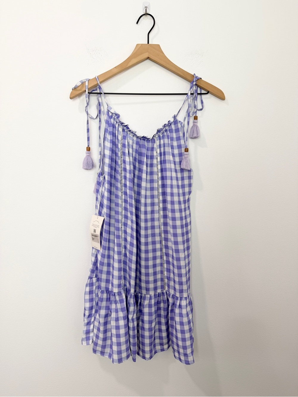 Maaji Magnolia mini Coverup Purple Gingham Dress NWT Size Medium